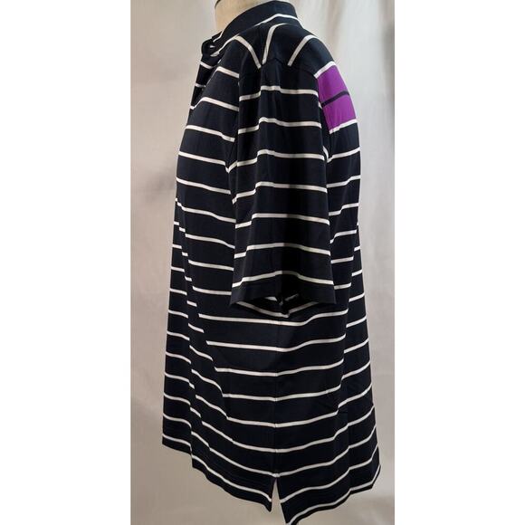 FootJoy Men's Short‎ Sleeve Blue Striped Polo Shirt Size M - Picture 2 of 8